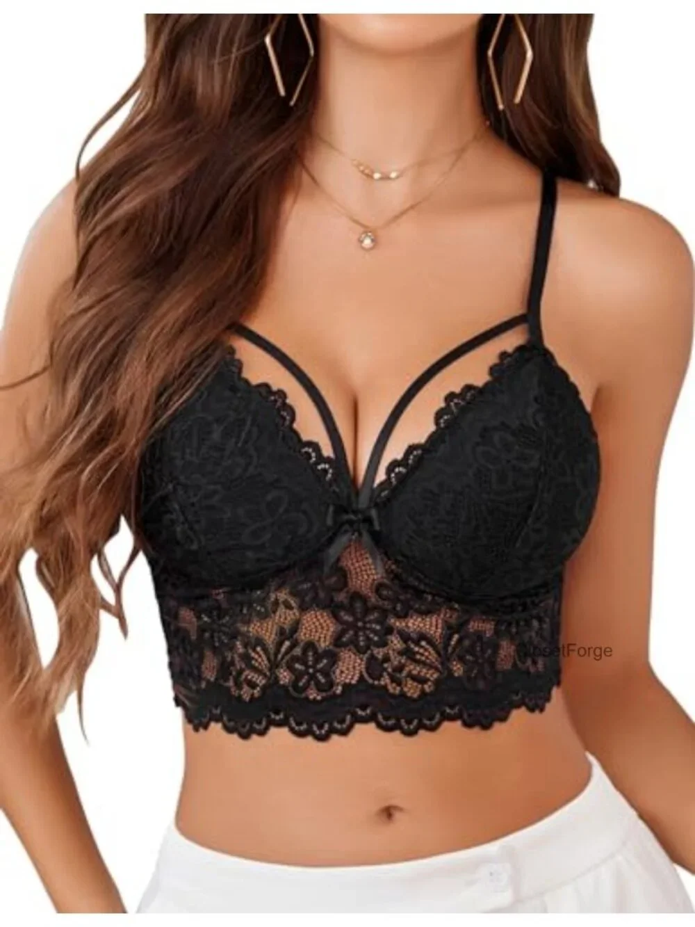 Lace Bralette for Women Spaghetti Strap Tank Camisole Crop Top
